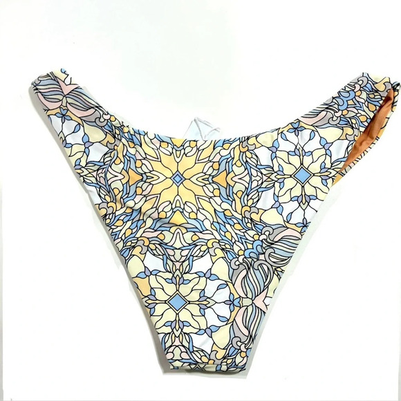 New J Crew Active Curved Waist Cheeky Bikini Bottom Kaleidoscope BF153 - Picture 3 of 5